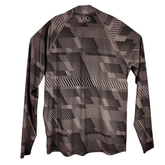 Under Armour RUN jacket mens L Large gray geometric long sleeve track mock neck - Picture 2 of 7